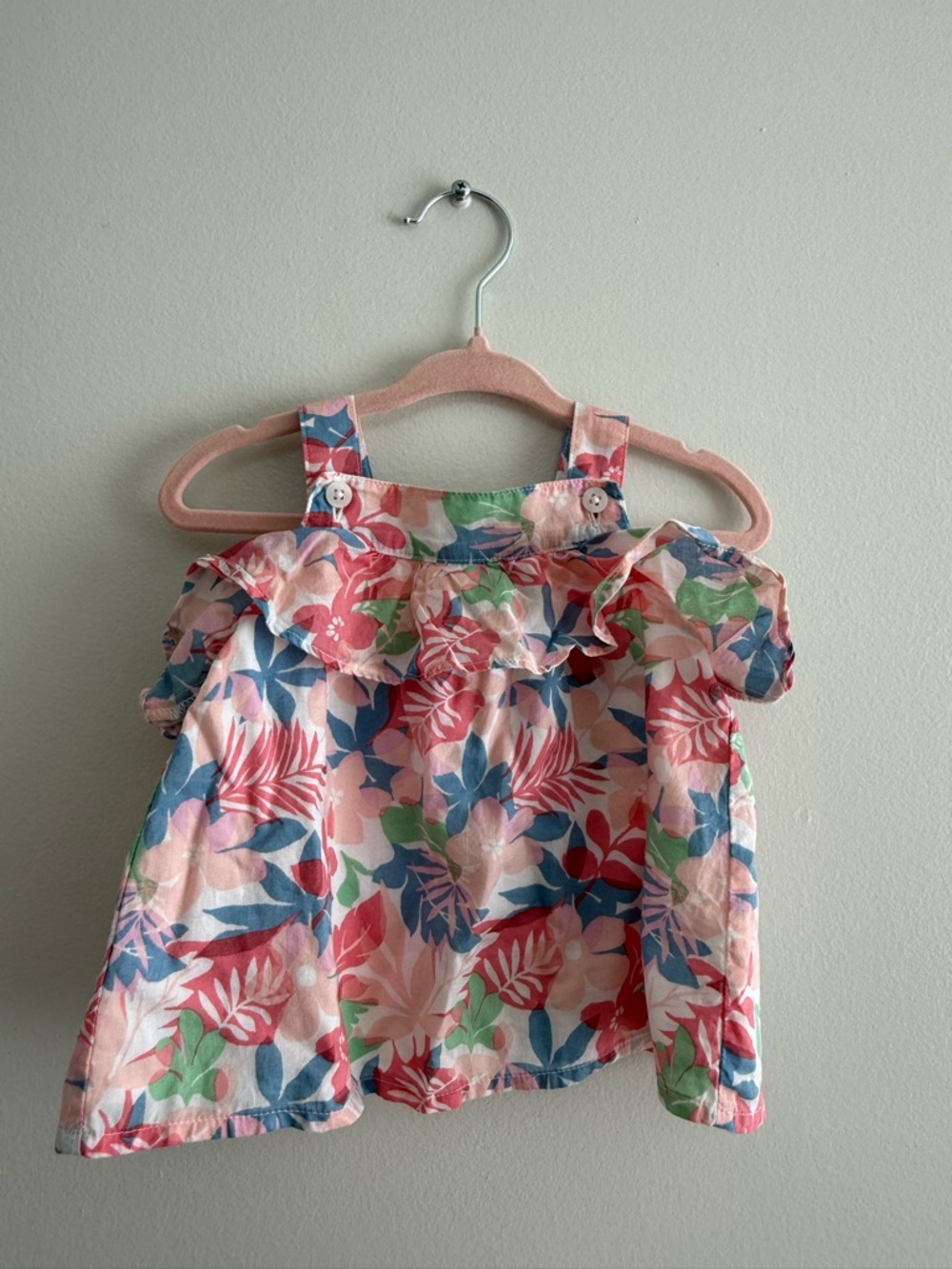 Janie and Jack Pink Blue Vacation Ruffle Set